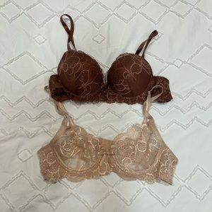 B Luxe Set of Two Lace Push-up Bras Bundle